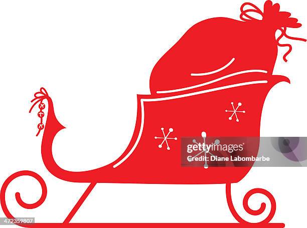 sleigh christmas icon - sleigh vector stock illustrations