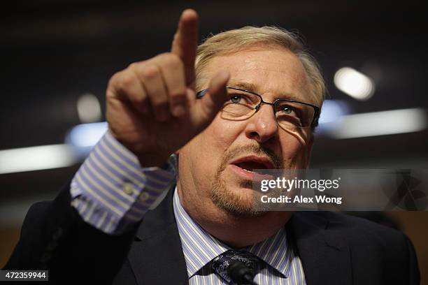 Pastor of the Saddleback Church Rick Warren speaks during a hearing before the State, Foreign Operations and Related Programs Subcommittee of the...