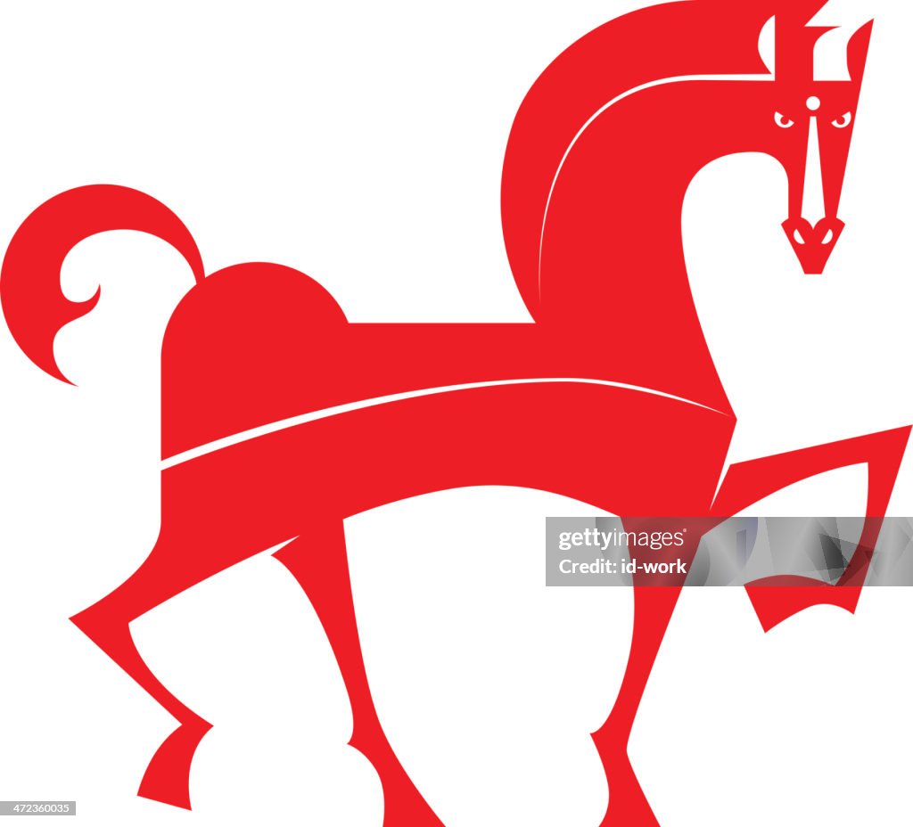 Horse jogging-silhouette