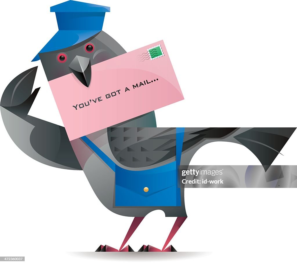 Pigeon with envelope