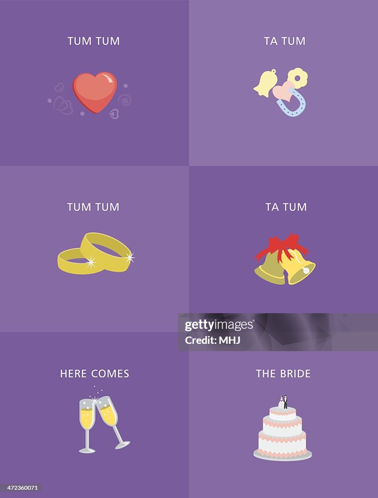 Flat Design Wedding Day Icons