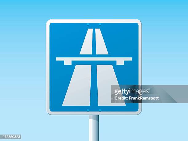 autobahn deutsche road sign - schild stock-grafiken, -clipart, -cartoons und -symbole