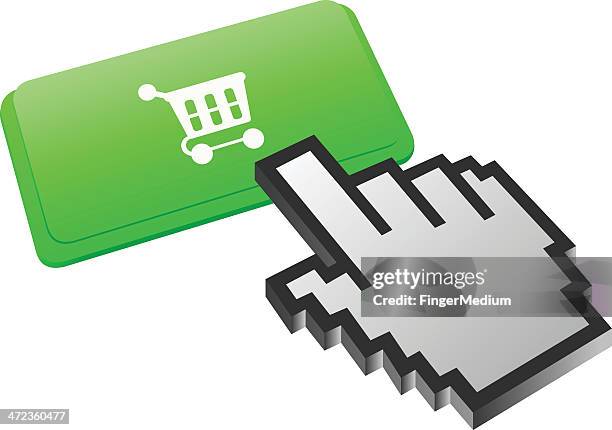 shopping button - computer keyboard hands stock illustrations