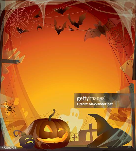 halloween-hintergrund - spider stock-grafiken, -clipart, -cartoons und -symbole