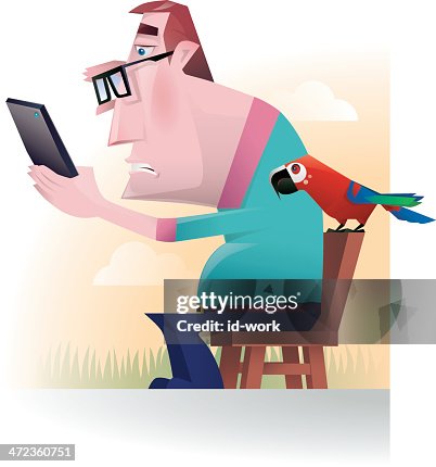 Man using tablet computer Man using tablet computer