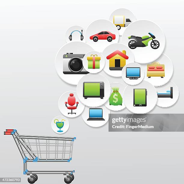 shopping - laptop bed stock illustrations