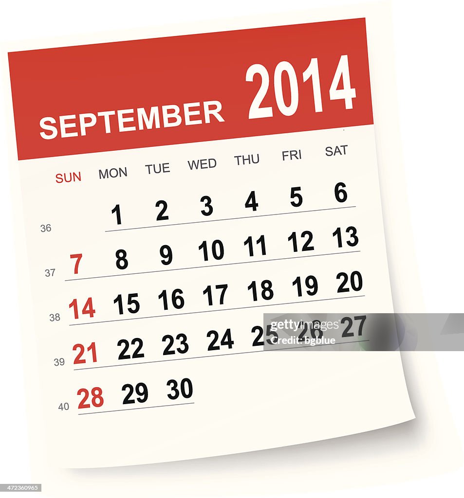 September 2014 calendar