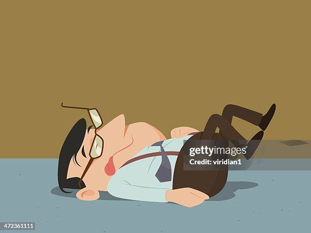 mister clifton out - man lying on back stock illustrations