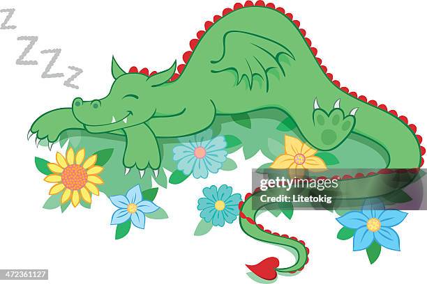 sleeping dragon - drake stock illustrations