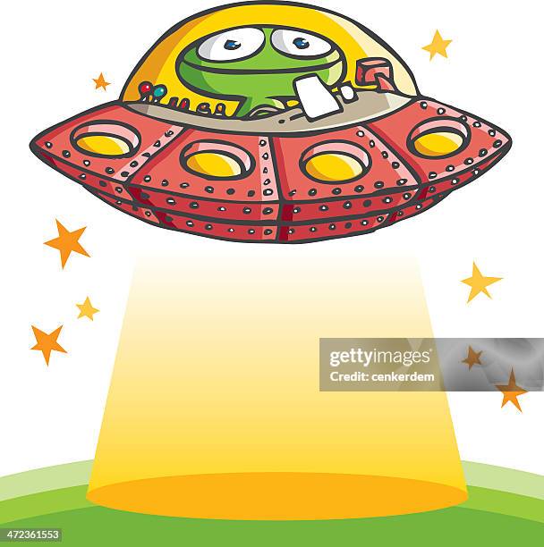 hand drawn alien and spaceship - boat engine stock illustrations