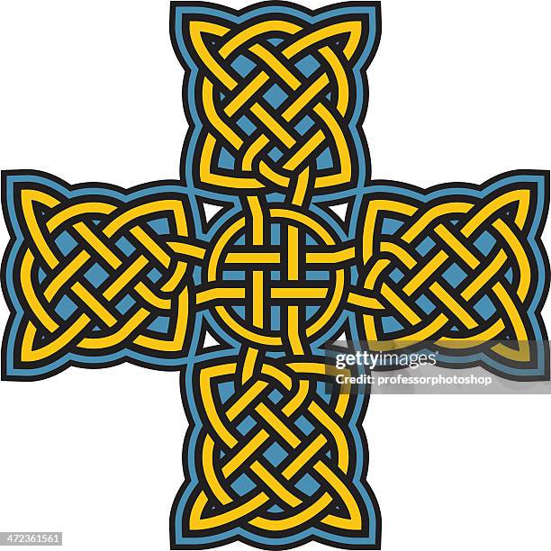 celtic cross - tribal tattoo stock illustrations