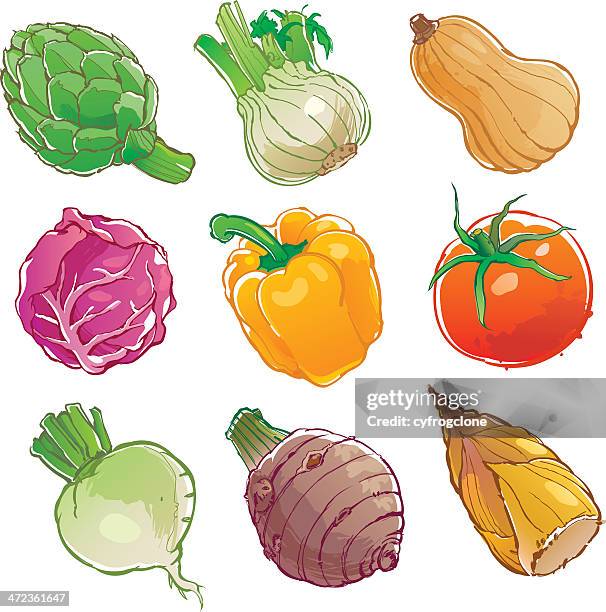 stockillustraties, clipart, cartoons en iconen met vegetables icon - illustration - artisjok