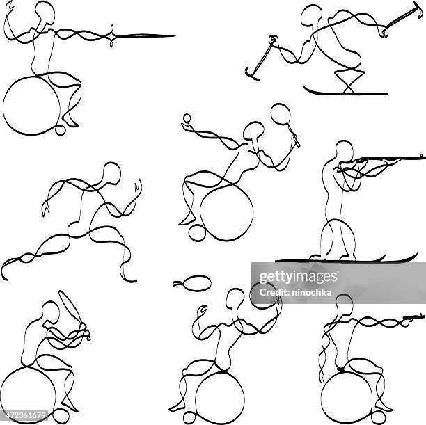 paralympische sports - disabled athlete stock-grafiken, -clipart, -cartoons und -symbole