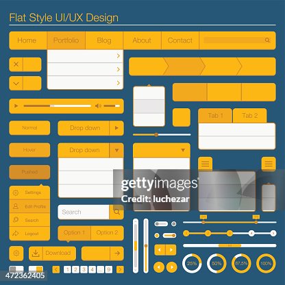 Flat Style Ui Ux Design High-Res Vector Graphic - Getty Images