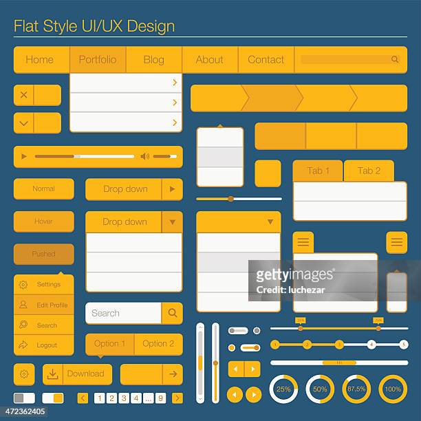 flat style ui/ux design - playing tag stock illustrations