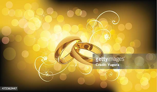 ilustraciones, imágenes clip art, dibujos animados e iconos de stock de anillos de boda - just married