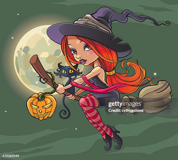 witch - sexy witch halloween costume stock illustrations
