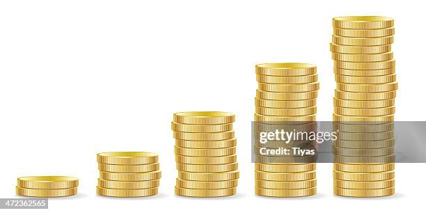 geld wachstum - gestapelt stock-grafiken, -clipart, -cartoons und -symbole