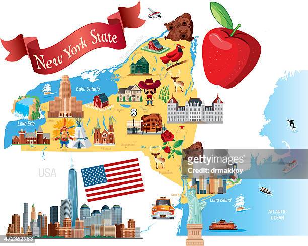 ilustrações, clipart, desenhos animados e ícones de desenho mapa do estado de nova york - watertown nova york
