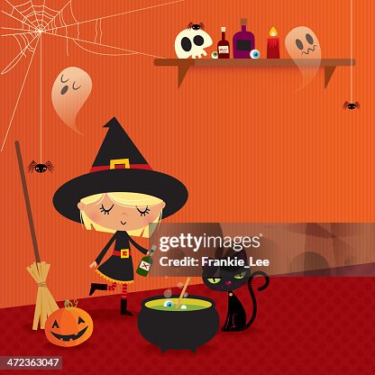 Witch brews a potion Witch brews a potion