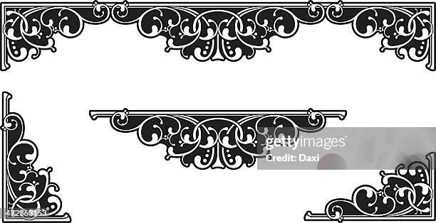 scroll set - gothic style stock illustrations