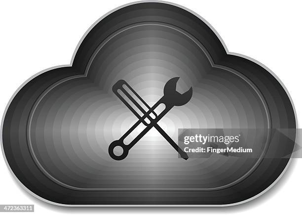 cloud settings - data efficiency cloud stock illustrations
