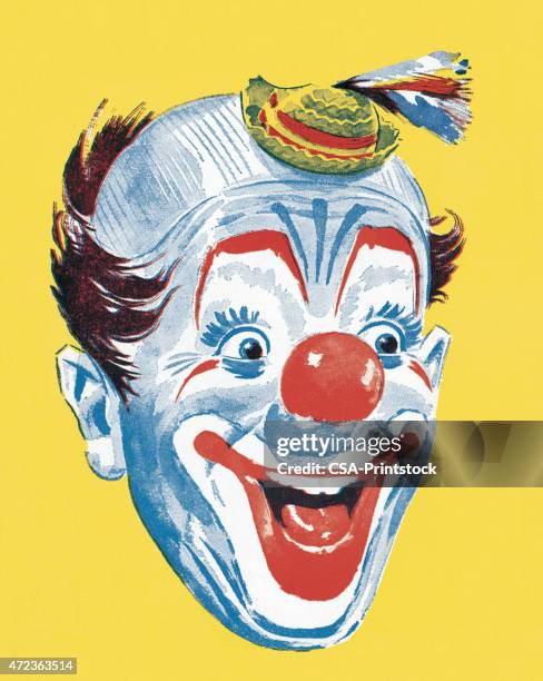 happy clown - happy clown faces stock-grafiken, -clipart, -cartoons und -symbole