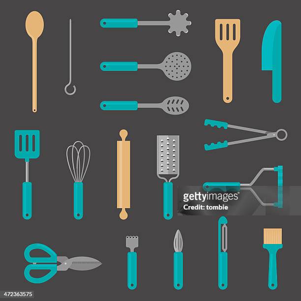 kitchen utensil flat icons - silicone 幅插畫檔、美工圖案、卡通及圖標