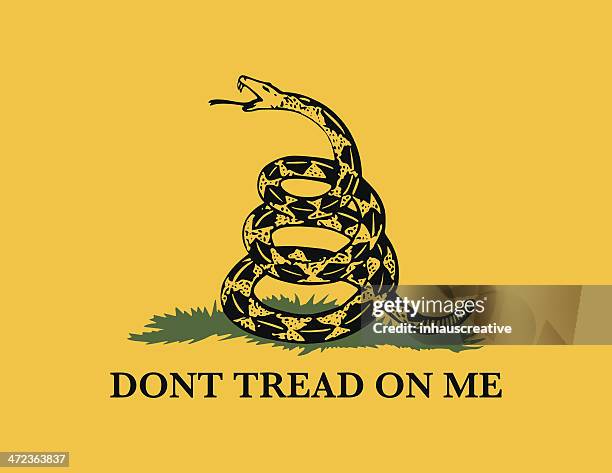 seventeen seventy five gadsden flag - snake stock illustrations