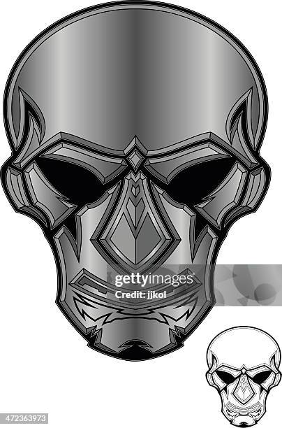 metal skull - heavy metal stock illustrations