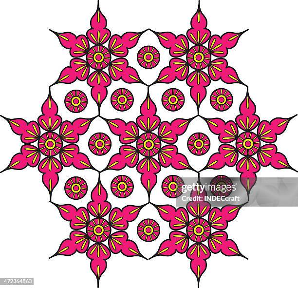 flower mandala - rangoli vector stock illustrations