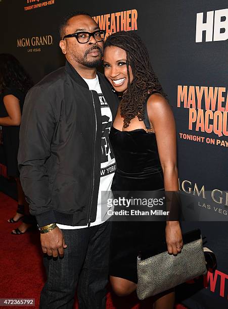 Actor Daren Dukes and actress Shanola Hampton attend the SHOWTIME And HBO VIP Pre-Fight Party for 'Mayweather VS Pacquiao' at MGM Grand Hotel &...