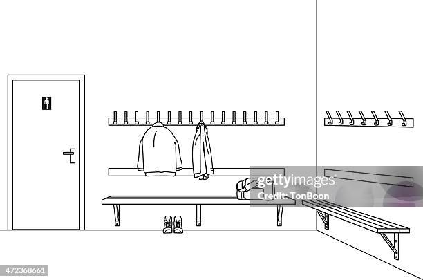 ilustraciones, imágenes clip art, dibujos animados e iconos de stock de vestidor - locker room