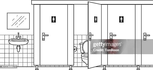 public restroom - bathroom door stock illustrations