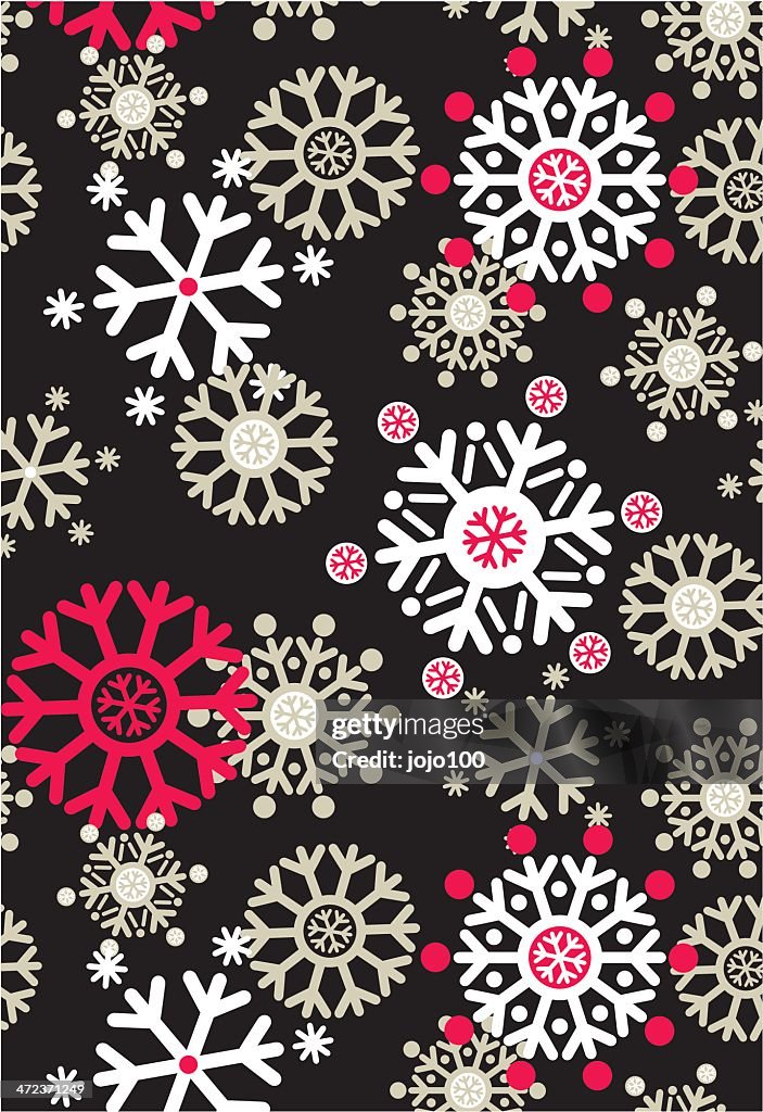 Jolly Snowflake Repeat Pattern In Black High-Res Vector Graphic - Getty ...
