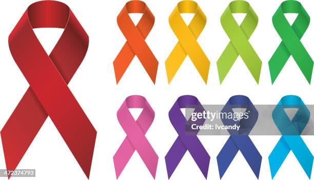 stockillustraties, clipart, cartoons en iconen met aids - gift ribbon