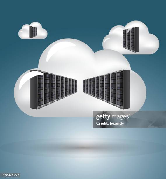 cloud computing server - supercomputer vector stock illustrations