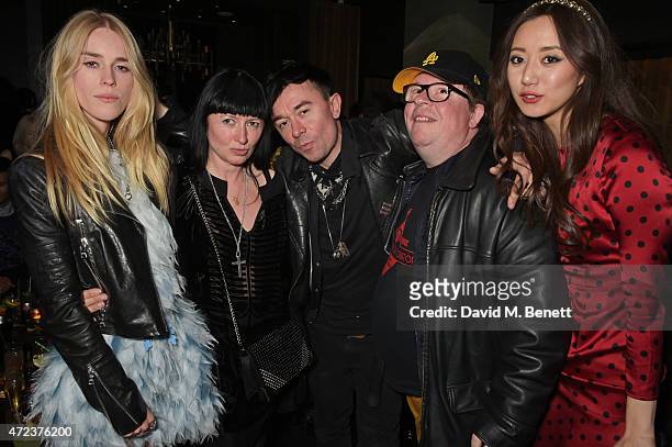 Mary Charteris, Charlotte Cutler, Robbie Furze, Perry Benson and Betty Bachz attend the St Martins Lane hotel relaunch party at Blind Spot on May 6,...