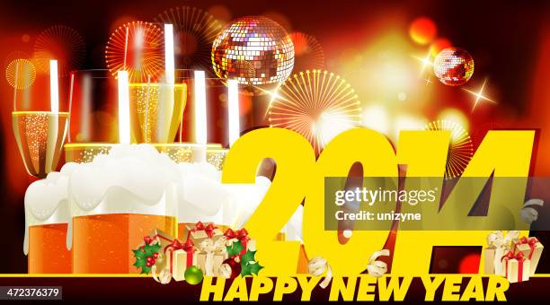 happy new year celebrations background - beer transparent background stock illustrations