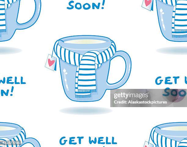 sie sich gut! (seamless pattern); - get well soon stock-grafiken, -clipart, -cartoons und -symbole