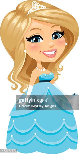 blond princess - tiara stock illustrations