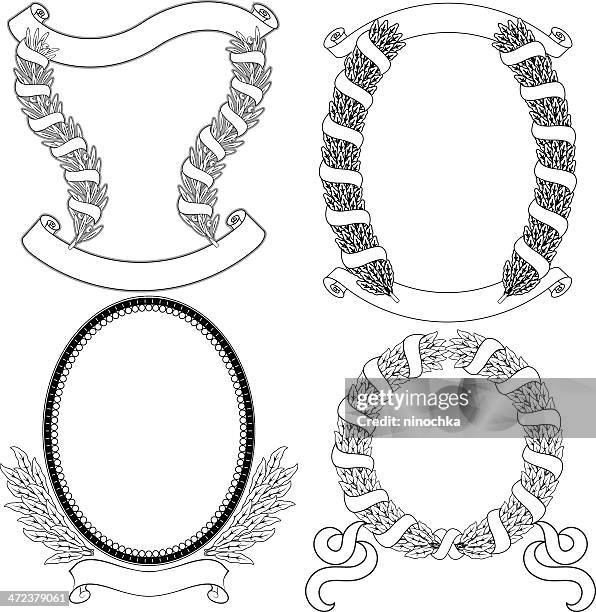 laurel frames - olympic background stock illustrations