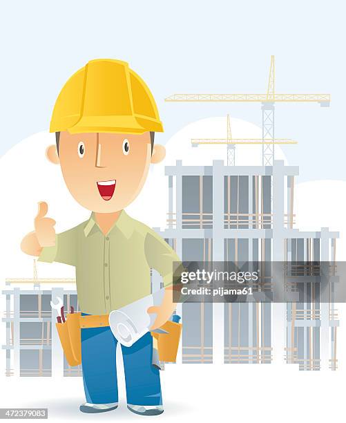 construction worker - hoisted stock illustrations
