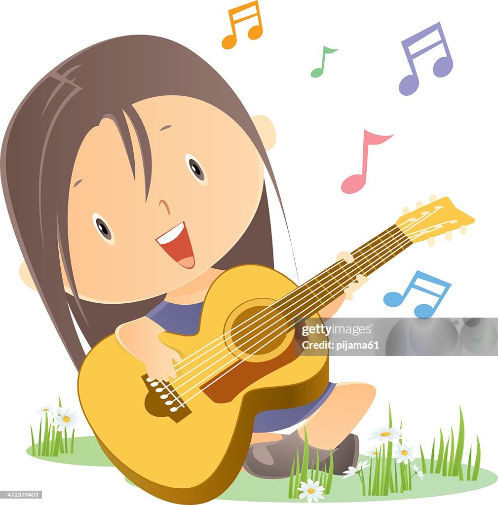 Girl playing guitar