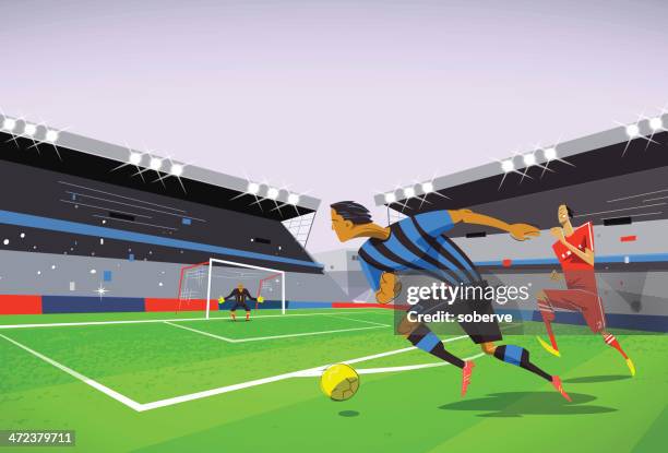 football soccer match - defender soccer player stock illustrations