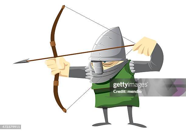 medieval archer - medieval archer stock illustrations