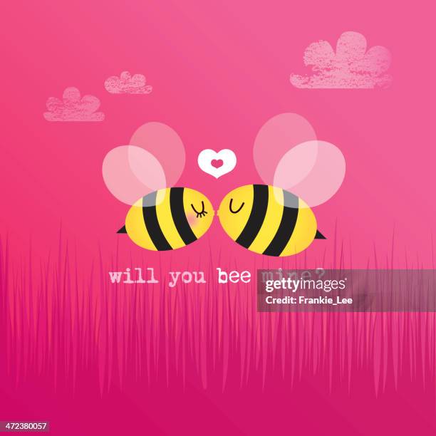 will you bee mine? - bumblebee stock illustrations