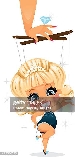 pageant girl - wig stock illustrations