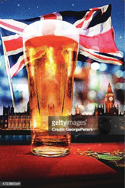 英語のビール - セントジョージ国旗点のイラスト素材／クリップアート素材／マンガ素材／アイコン素材