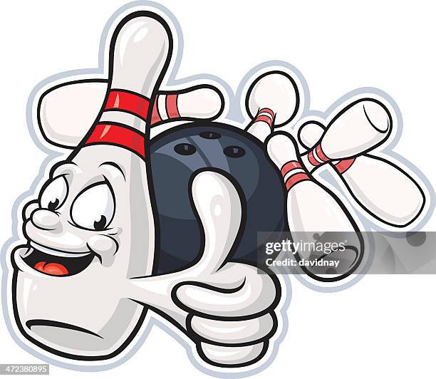 stockillustraties, clipart, cartoons en iconen met bowling pin mascot - kegel